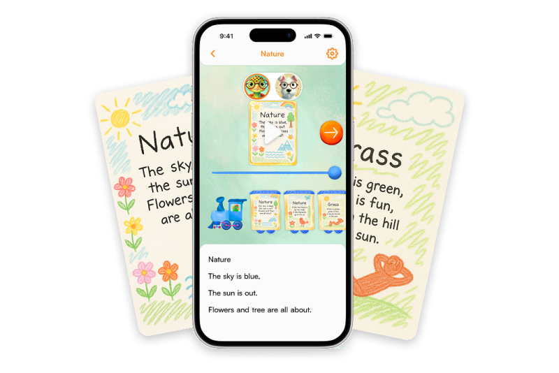 Lestori interface showing poetry reading feature
